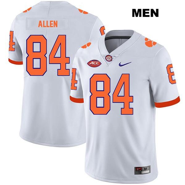 Men's Clemson Tigers #84 Davis Allen Stitched White Legend Authentic Nike NCAA College Football Jersey NBT2046ZG